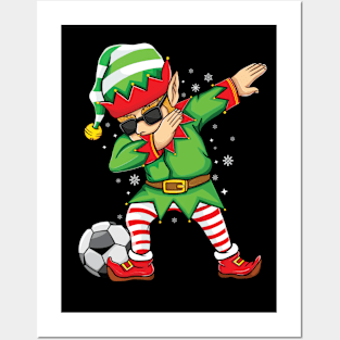 Dabbing elf Christmas Dabbing Elf soccer football costume christmas Posters and Art